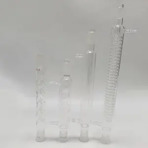 مكثف زجاجي 3.3 عالي براسليكات للاستخدام المخبري 200 مم 300 مم 400 مم مع أنبوب داخلي منسدل
