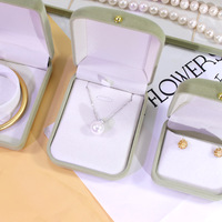 Boîte à bijoux en velours à coins arrondis, mini boîte cadeau portable pour collier, pendentif, ornement, boîte d'emballage