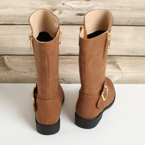 Autumn/Winter New Style Western Boots for Girl Children's Thin Velvet Children's Shoes With Heels Long Boots - Product Image 6