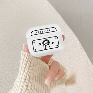 Para AirPods 1/2/3/4/Pro minimalista línea arte música oyente diseño auricular funda protectora a prueba de golpes estilo Simple - Product Image 3