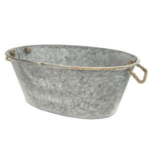 Cubo de hielo de Metal de hierro galvanizado, Enfriador de vino de Metal de alta calidad, cubo de hielo, herramienta de barra, cerveza, vino, champán, bañera ovalada - Product Image 1