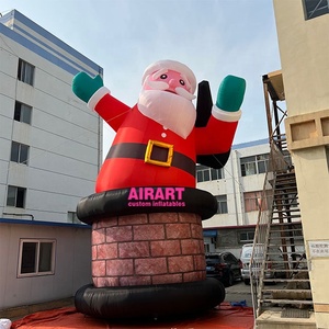 Inflables fábrica personalizada Navidad inflable personaje 3m/10 pies inflable <span class=keywords><strong>Santa</strong></span> Stand <span class=keywords><strong>en</strong></span> <span class=keywords><strong>chimenea</strong></span> - Product Image 6