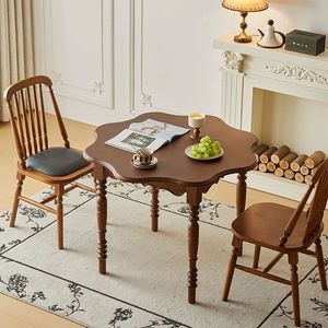American Retro Vintage <strong>Dining</strong> Table with Four Bamboo Chairs French Style Solid Wood <strong>Small</strong> Household <strong>Dining</strong> <strong>Set</strong> - Product Image 5