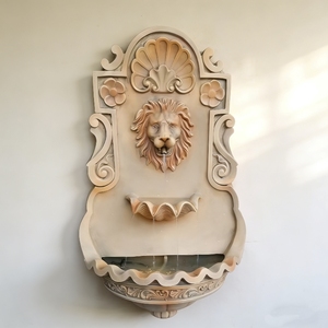 Elektrikli Taşınabilir Dış Mekan Fiberglas Reçine Dekoratif Duvara Asılan Aslan Başlı Bahçe Su Çeşmesi - Product Image 5