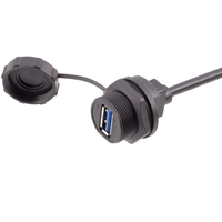 Conector USB 3.0 Tipo-C Macho a Hembra para Montaje en Panel, Cable Impermeable IP67 para Tablero de Auto, Camión, Barco, Motocicleta