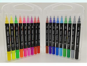 Marqueur à encre aquarelle double pointe, logo personnalisé, vente en gros, pointe feutre fine et pointe pinceau, non effaçable, couleurs personnalisées, ensemble de dessin pour enfants - Product Image 3