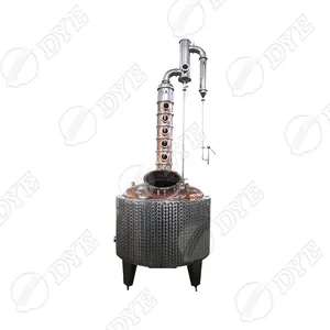DYE 200L cobre pote ainda com coluna de vidro e cesta de gin/aquecimento eléctrico e aquecimento a vapor
