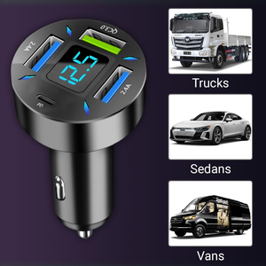 ที่ชาร์จในรถ66W USB C 4-พอร์ต QC <span class=keywords><strong>3</strong></span>.0 PD อะแดปเตอร์2.4ใช้ได้กับโทรศัพท์มือถือสมาร์ทวอชที่จุดบุหรี่สำหรับหูฟัง - Product Image 5