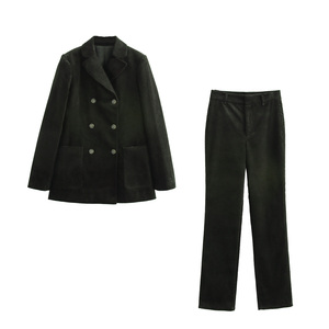 Pantaloni Lunghi in <span class=keywords><strong>Velluto</strong></span> <span class=keywords><strong>a</strong></span> <span class=keywords><strong>Coste</strong></span> Neri Casual alla Moda con Tasche Posteriori e Chiusura <span class=keywords><strong>a</strong></span> Zip per Donne - Product Image 6
