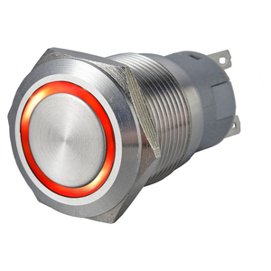 Interruptor de botón pulsador Jess TUV IP67 impermeable de 12V con anillo LED blanco iluminado, de acero inoxidable, 1NO1NC, 3A, terminal de pin, 50000 - Product Image 6