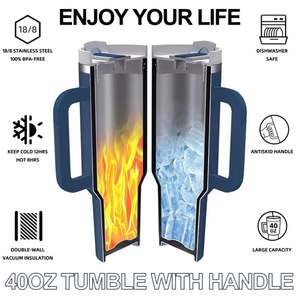 Vaso de Acero Inoxidable 304 de 40 oz, de Grado Alimenticio, con Aislamiento al Vacío de Doble Pared, Libre de BPA - Product Image 6