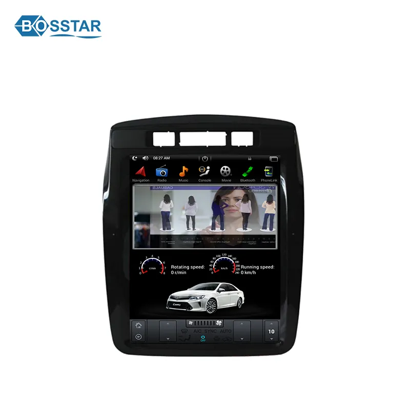 Autoradio Android, Navigation Gps, lecteur DVD, stéréo, vidéo, type tesla, pour voiture VW Touareg (2010-2015)