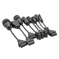 Juego Completo de 8 Cables OBD OBD2 para Diagnóstico de Camiones y Automóviles, Kit de 8 Cables para Vehículos con Pines Activados, Adaptadores para Camiones