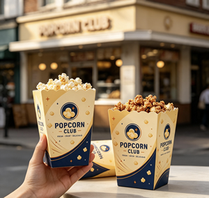Caja <span class=keywords><strong>de</strong></span> Papel para Palomitas Personalizada Directo <span class=keywords><strong>de</strong></span> Fábrica con Logotipo Impreso, Contenedor Desechable Reciclable para Cine y Ferias - Product Image 4