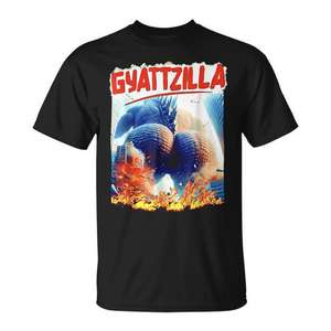 Camiseta Gyattzilla negra para hombre, talla grande, con diseño gráfico de meme - Product Image 1