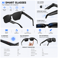 Gafas Inteligentes con IA, Cámara de 800W, Llamadas ENC, Grabación 1080P, Transferencia WiFi, Dispositivo Inteligente para Exteriores
