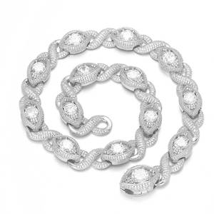 Hip Hop Eye of Horus Cuban <b>Chain</b> 15MM <b>Iced</b> Out CZ Zircon Eyes Shape Big Diamond Cuban Link <b>Chain</b> Bracelet Necklace - Product Image 5