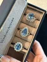 Bague en aquamarine cultivée en laboratoire, or 18 carats, ovale, style statement, motif feuille, bijoux fins, sur mesure, OEM, ODM, vente en gros