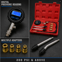 Kit de testeur de compression numérique avec manomètre, tuyau, adaptateurs en laiton et sondes d'extension pour le test des cylindres de moteur