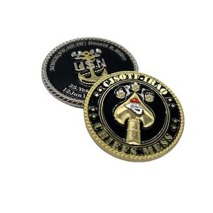 <span class=keywords><strong>Moneda</strong></span> de desafío naval chapada en oro y plata <span class=keywords><strong>Moneda</strong></span> de desafío en blanco 3D de metal personalizado de EE. UU. - Product Image 1