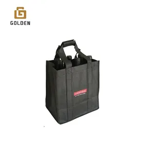 Sacchetto regalo in feltro dorato con Display in seta personalizzato Pp Non tessuto per vino Fridge borse portabili per vino