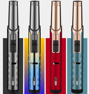 Vente en gros Logo personnalisé <span class=keywords><strong>Chalumeau</strong></span> bleu coupe-vent <span class=keywords><strong>Cuisine</strong></span> BBQ Flamme Unique Butane Rechargeable Cigare Torche Fire Jet Gun Briquet à <span class=keywords><strong>gaz</strong></span> - Product Image 1