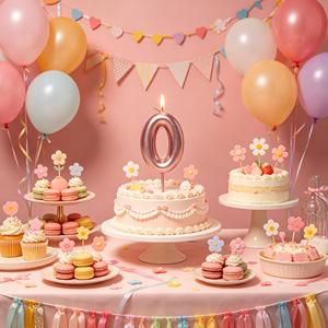 เทียนพาราฟินแบบไม่หยด ไม่มีกลิ่น หมายเลข 0 สีโรสโกลด์ ขนาด 6 ซม. สำหรับตกแต่งเค้กวันเกิด - Product Image 6