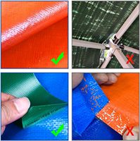 Bâche PE imperméable bâche robuste 15x20 bâche PE bleu Orange Camping extérieur jardin couverture en bois résistant à la déchirure