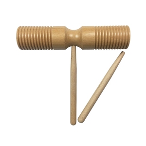 Wholesale Two Tone <b>Wooden</b> <b>Block</b> with Ribbed Surface Scraper Percussion Instrument For Kids Music Education - Product Image 1