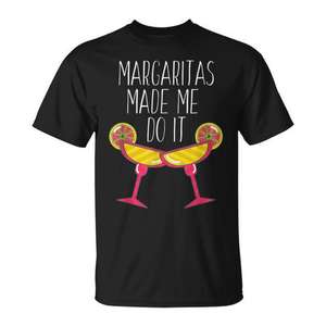 Camiseta con cita divertida de Margaritas Made Me Do It, camiseta con citas sobre el consumo de bebidas - Product Image 1