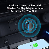 MOOKAKA 2025 nuevo Mini Radio de coche adaptador de cargador de coche inalámbrico 2 en 1 inalámbrico CarPlay USB Dongle Plug and Play