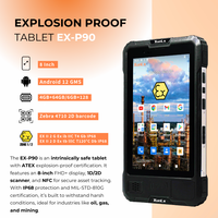 Ordinateur Portable Industriel Android 8 Pouces 4g Lte Portable ATEX Robuste Tablette Empreinte Digitale Rfid Nfc Avec Lecteur de Codes Barres