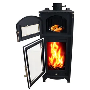 Modern Wood Stove Indoor Rust Color Fireplace Steel Fireplace