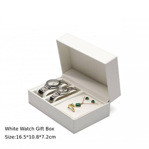 Boîtes cadeaux vides pour montres et bijoux, boîtes à bijoux de luxe bleu marine pour bagues, montres, colliers, coffrets cadeaux faits à la main pour couples - Product Image 4