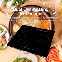 Cuisinière à induction commerciale Prestige à 3 brûleurs, style populaire, pas cher, 9 niveaux de puissance, commande tactile