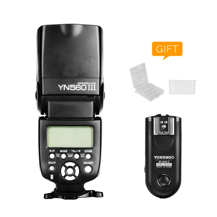 Đèn Flash Tốc Độ Yongnuo YN560III Với Bộ Thu Phát Đơn RF-603 II Cho Máy Ảnh Canon Nikon Pentax Olympus