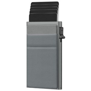 Portefeuille d'affaires automatique et mince porte-carte de crédit avec logo laser RFID en aluminium avec poche - Product Image 2