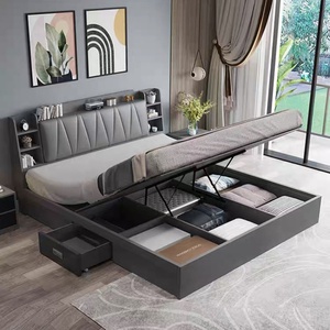 Hiện đại gấp viên nang Vua giường nhà khách sạn nội thất phòng ngủ đôi GIƯỜNG GỖ Nữ Hoàng Kích thước hộp giường đôi với ngăn kéo - Product Image 2