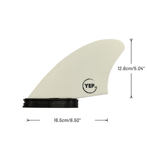 Aleta trasera para tabla de surf UPSURF, fibra de vidrio K2, acabado mate blanco, doble pestaña, FCS2 - Product Image 4