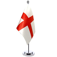 Drapeau de table promotionnel personnalisable pour bureau et maison, style anglais vertical, avec mât et base