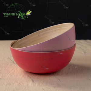 Customized OEM Bamboo <b>Bowl</b> Set for Salad and Snack Serving with Eco Coating and Logo Printing Spun Bamboo <b>Bowl</b> - Product Image 3