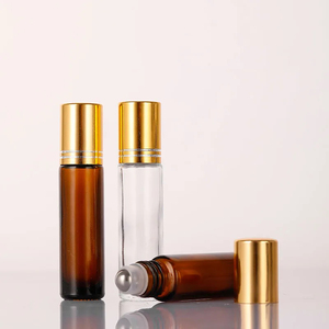 Luxury Glass Cylinder Roller <b>Bottle</b> Essential Oil Skin Care Serum Screen Printing 10ml Roll-On Cap LK01 Includes Packaging B - Product Image 2