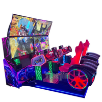 Simulateur de course HD, machine de jeu d'arcade automobile, 4 écrans, fonctionnement à pièces