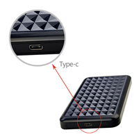 ShuoLe 2.5 inci Casing HDD Plastik Antarmuka USB-C Kecepatan Tinggi 6Gbps Casing Portabel Khusus untuk Laptop Mendukung SSD