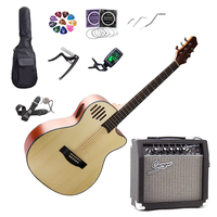 2023 gitar akustik baru terukir desain lubang suara anggur gitar pickup EQ bawaan
