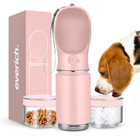 Bouteille d'eau pour chien en acier inoxydable anti-fuite 2 en 1 14oz 18oz 22oz avec distributeur d'eau pour animaux de compagnie pour la marche