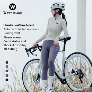 WEST bike autunno inverno in pile spesso caldo bavaglini ciclismo 3D sartoriale ad alta densità Pad antiurto <span class=keywords><strong>pantaloni</strong></span> da ciclismo - Product Image 6