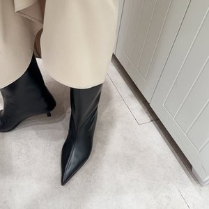 Stivaletti da Donna in PU con Punta a Gatto, Stile Coreano, Nuovi Modelli Autunno Inverno 2026, Tacco Basso e Sottile, Retro, a Punta Larga - Product Image 4
