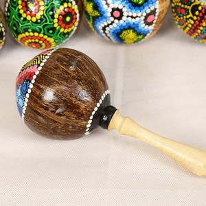 Instrument à percussion - Hochet Makala - Motif de tambourin en bois - Un ensemble de deux - Instrument de musique pour enfants - Jouet pour poupée - Cadeau - Product Image 3
