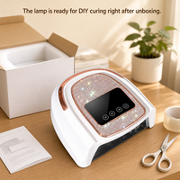 Lámpara de Uñas Recargable con Incrustaciones de Diamantes, Fuente de Luz Dual UV/LED, Brazalete Incorporado, Base Desmontable para Salón de Manicura